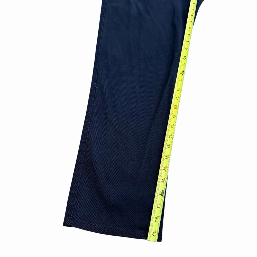 Lauren‎ Ralph Lauren Petite Navy Blue Pants Silver Twist Front Straight Leg 12P